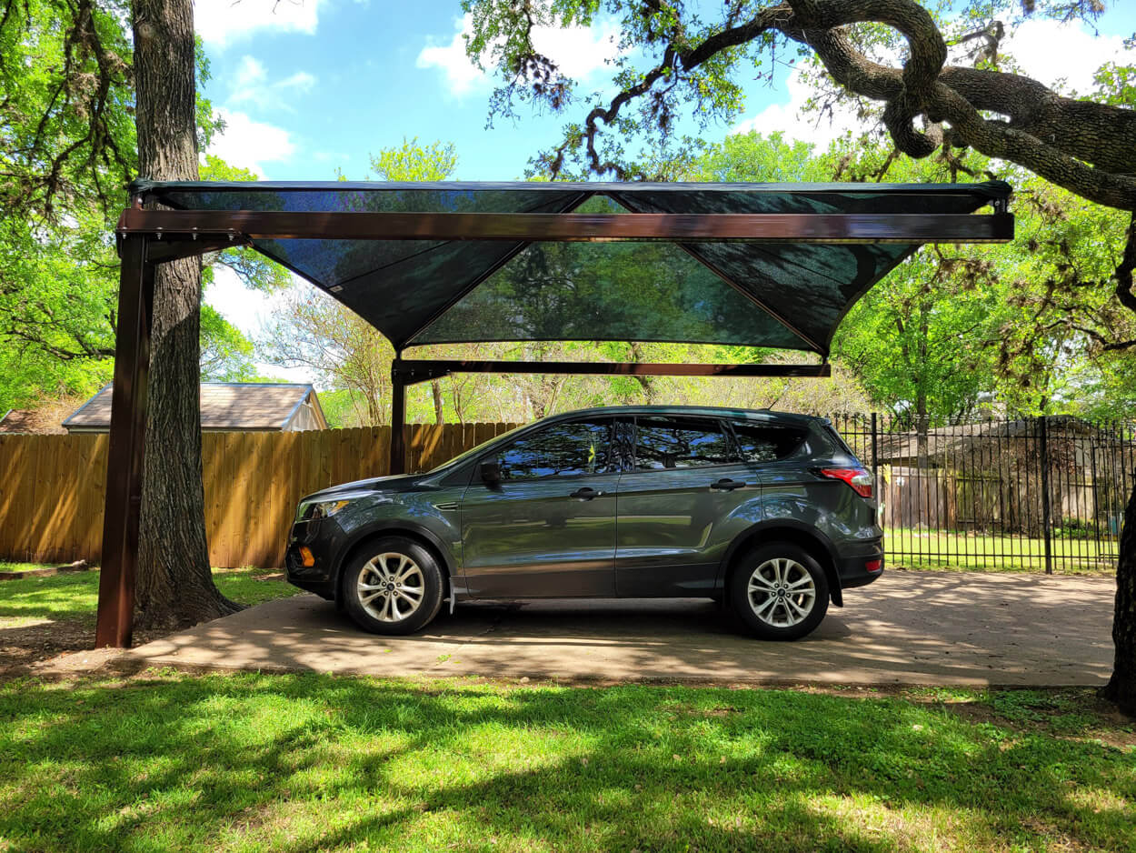 Pyramid car shade design suitable for commercial parking areas in Kenya