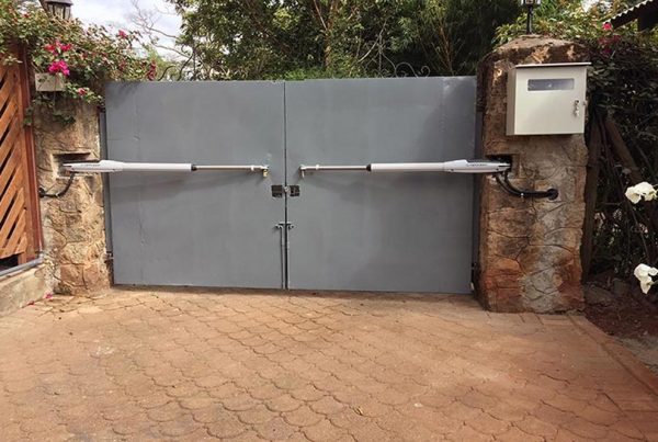 Automatic sliding gate with motor installed at a Nairobi property by Biosys Kenya